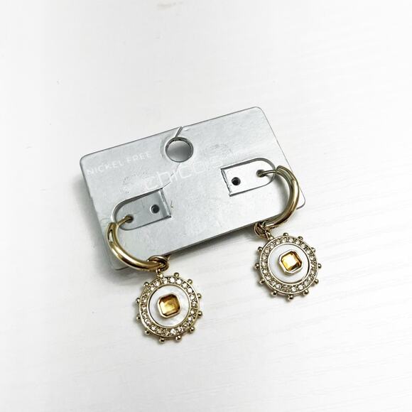 NEW Chico's Hoop & Crystal Charm Earrings - Picture 2 of 6